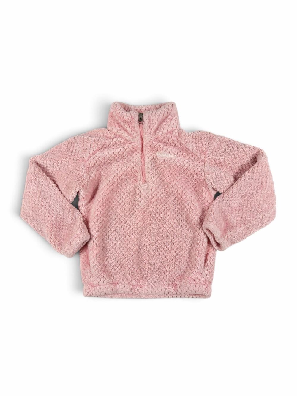 Columbia Girls Fire Side II Sherpa Half Zip Fleece Pullover Pink size 7-8 small